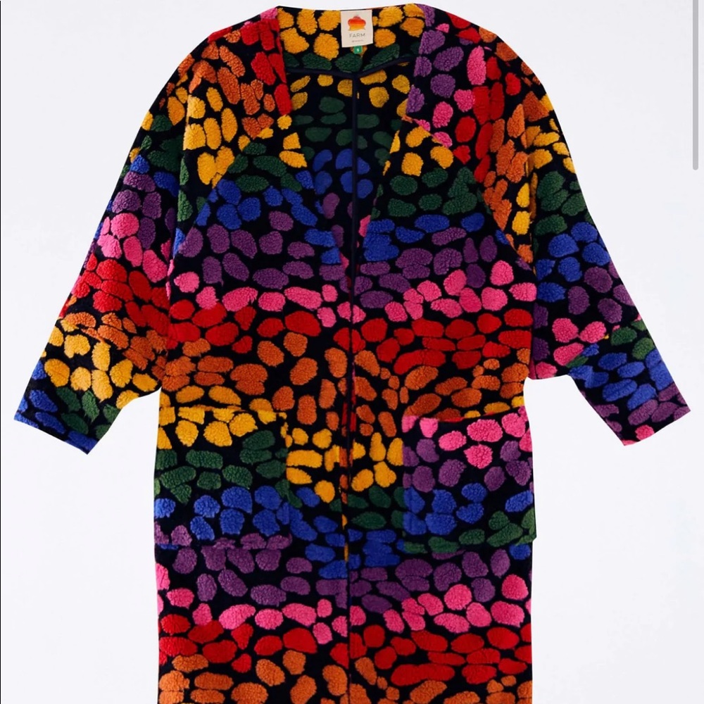 FARM Rio Rainbow Leopard Fleece Cardigan
